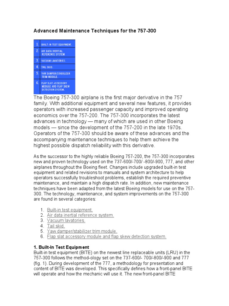 757-300 Advanced Maintenance Techniques | PDF | Industries | Aerospace ...