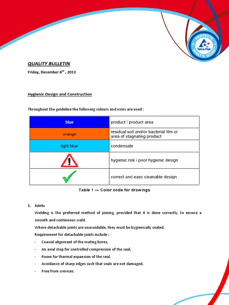 Hygienic Design Guidelines for Equipment | PDF | Applied And ...