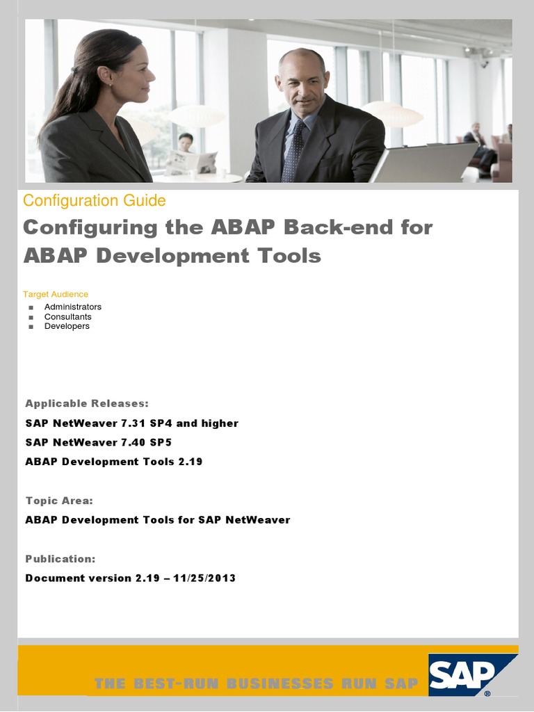 Configuring The ABAP Back-End For ABAP Development Tools | PDF