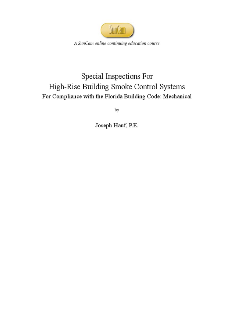 Special Inspection For High-Rise Building Smoke Control Systems PDF | PDF