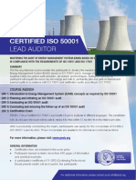 ISO 50001 Lead Auditor - One Page Brochure