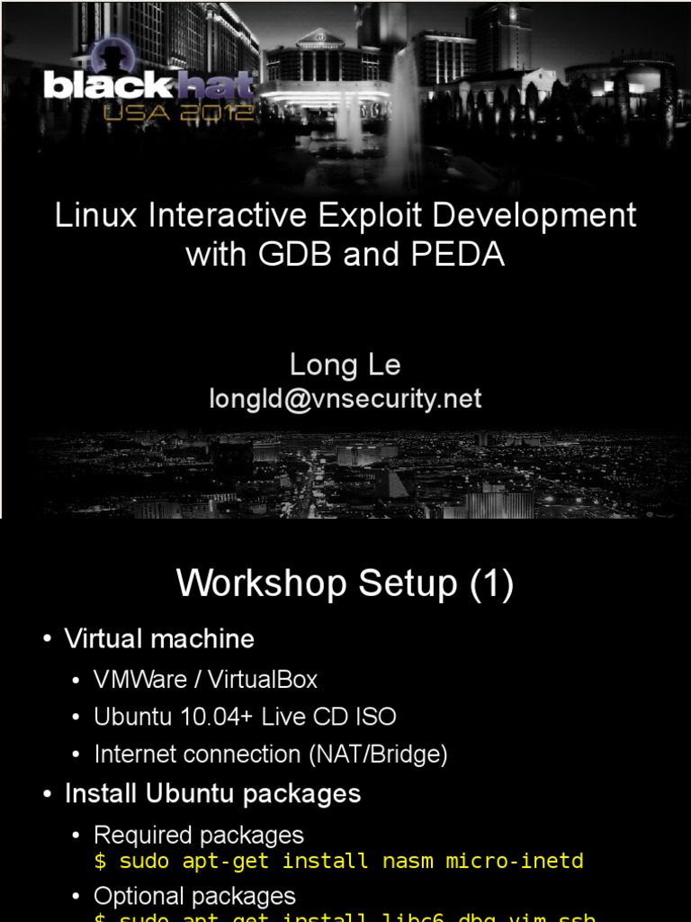 Linux Interactive Exploit Development With GDB and PEDA Slides | PDF ...