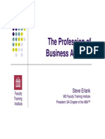 The Profession of Business Analysis