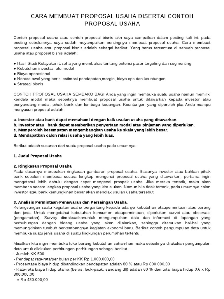 Contoh Proposal Usaha Toko Bangunan - Simak Gambar Berikut