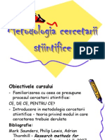 Metodologia Cercetarii Stiintifice Masterat MK 2013