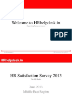 HR Satisfaction Survey 2013 Middle East Region