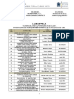 Calendarul Olimpiadelor Si Concursurilor Internationale - 2013-2014