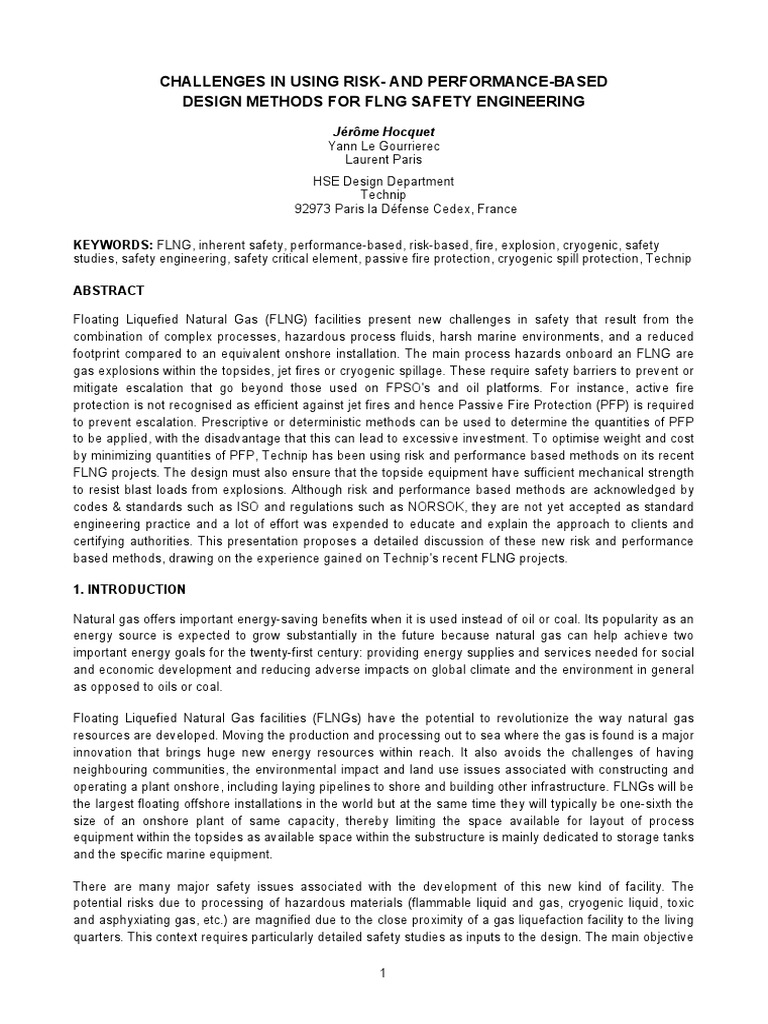 FLNG Safety Design Challenges | PDF | Risk | Natural Gas