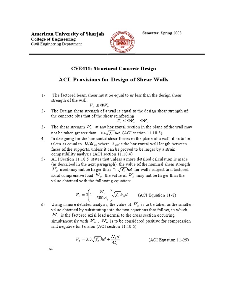 Design of Shear Walls | PDF | Strength Of Materials | Structural ...