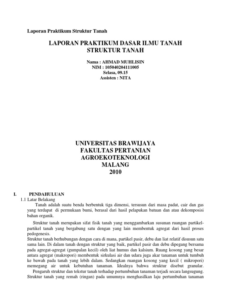 Laporan Praktikum Tekstur Struktur Dan