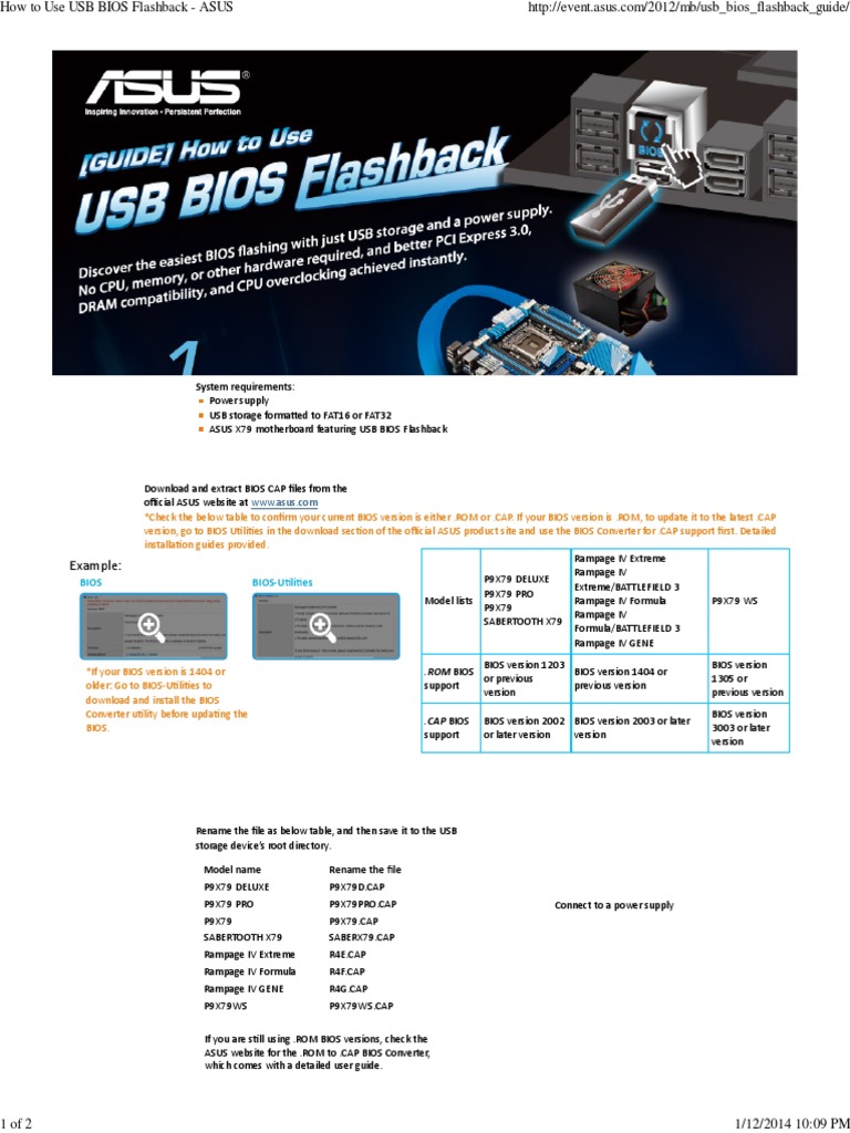 How to Use USB BIOS Flashback ASUS Bios Video Game Platforms