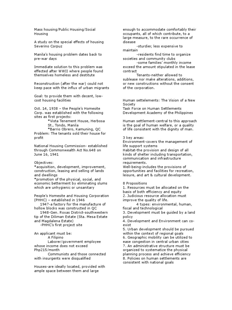 Mass Housing Pdf Public Housing Slum
