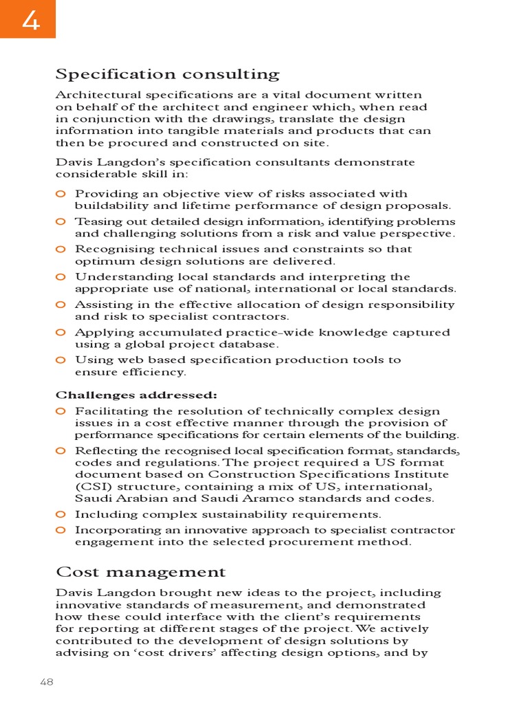Architectural Specification Consulting Insights | PDF