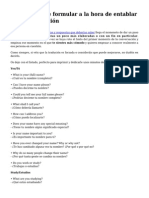 Preguntas Que Formular a La Hora de Entablar Una Conversacion