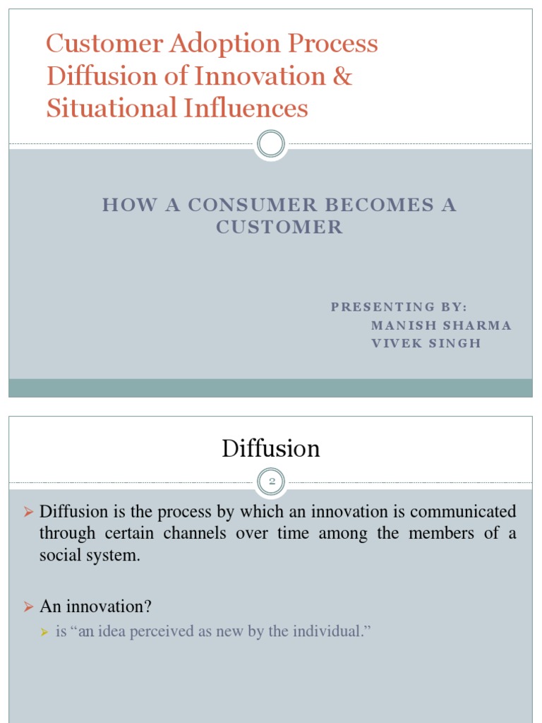 Customer Adoption Process Diffusion of Innovation & Situational ...