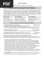 COO Financial Services CFO in New York City Resume Clyvan Belle