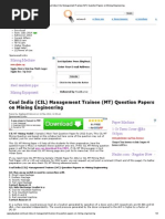 Download Coal India CIL Management Trainee MT Question Papers on Mining Engineering by Chandan Kumar SN199344088 doc pdf