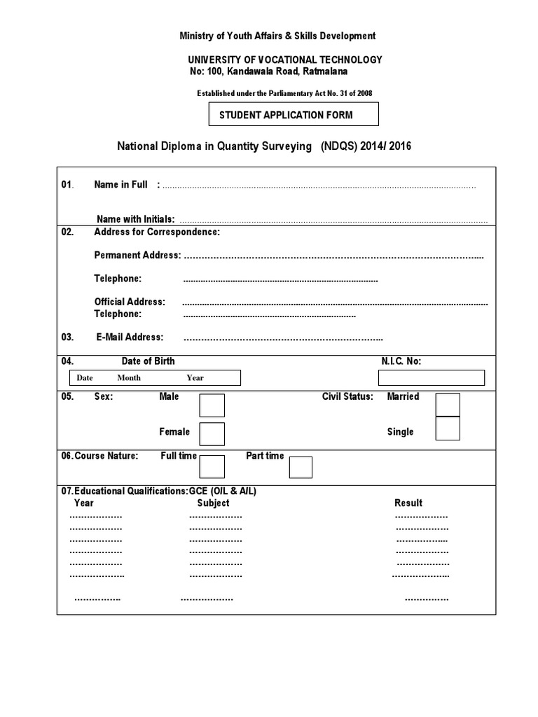 NDQS Application Form Guide | PDF