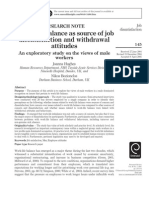 Workplace Balance As A Source of Job Disatisfaction and Withdrawal Attitudes