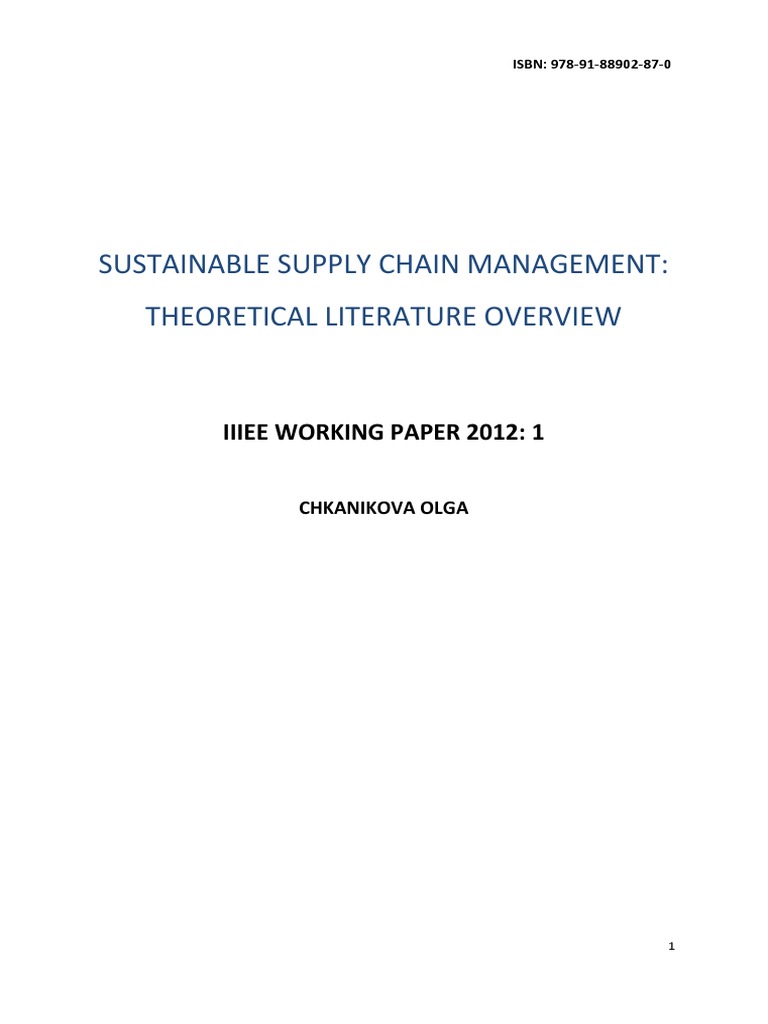 Sustainable Supply Chain Management | PDF | Supply Chain Management ...