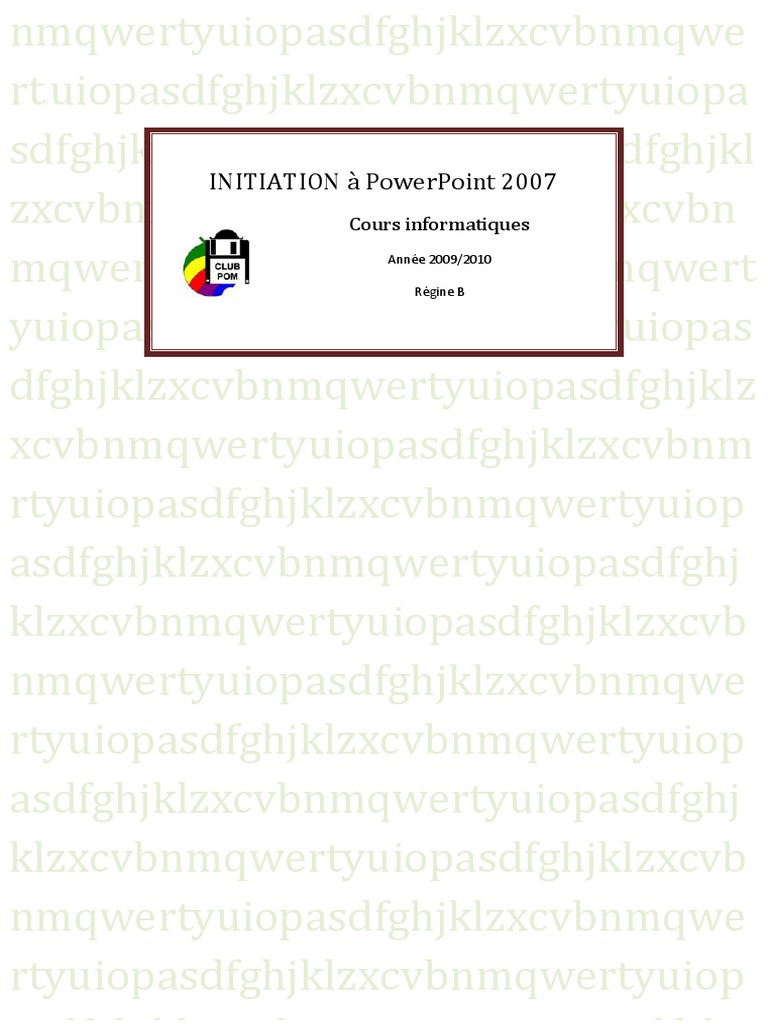 Initiation Powerpoint 2007 | PDF | Technology & Engineering
