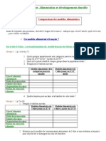 Projet Alimentation Et Développement Durable - Les Modèles Alimentaires