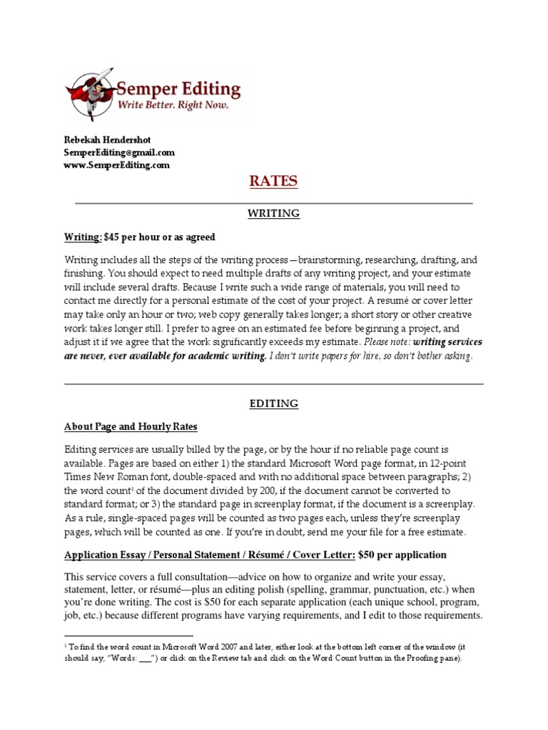 Writing & Editing Services Guide | PDF