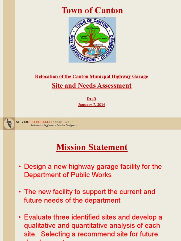 Town of Canton Site and Needs Assessment PDF Business