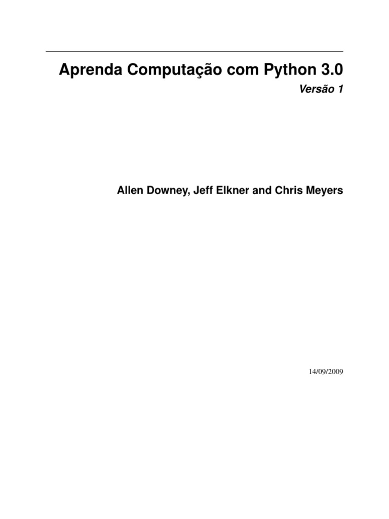 Aprenda Computaocom Python 3 K | PDF | Python (linguagem de programação ...