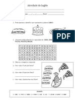 Atividade de Inglês - Food
