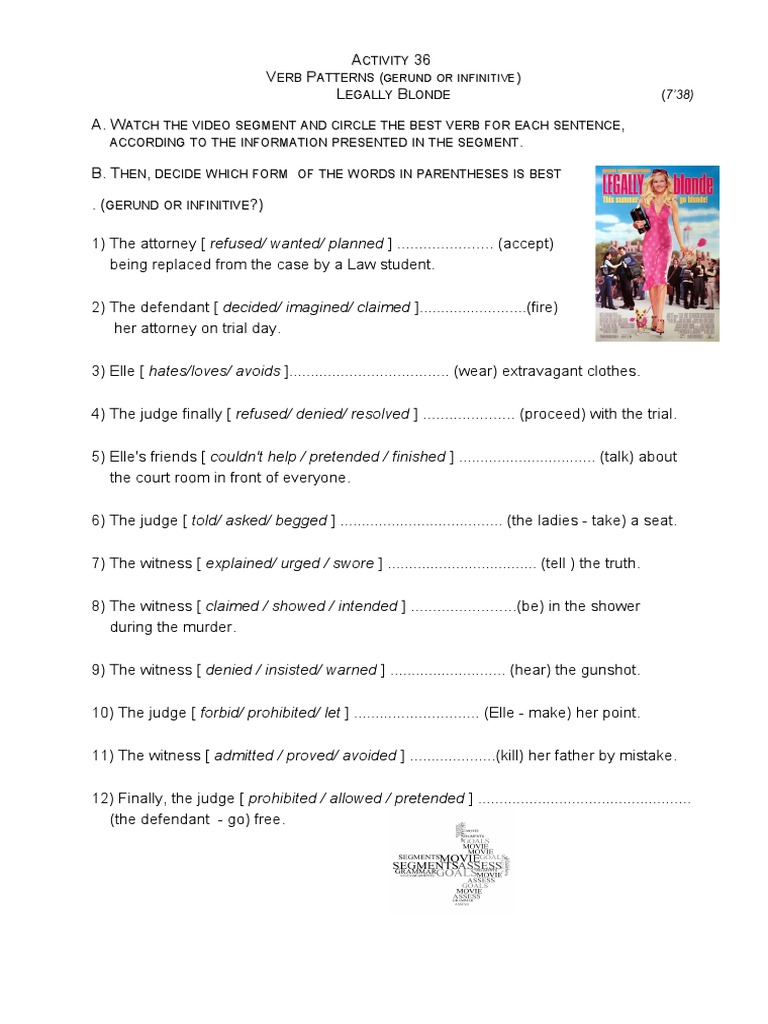 36 Legally Blonde Verb Patterns Pdf