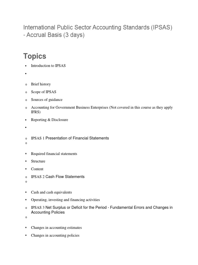 Overview of IPSAS Accrual Standards | PDF | Financial Statement | Accrual