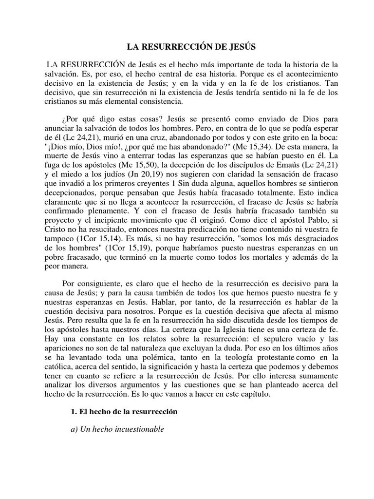 Resurreccion de Jesus | PDF | La resurrección de Jesús | Fe