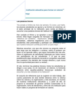 Cambiar la institución educativa para formar en valores