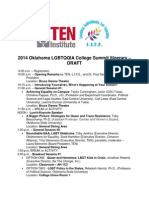 2014 Oklahoma LGBTQQIA College Summit Itinerary 