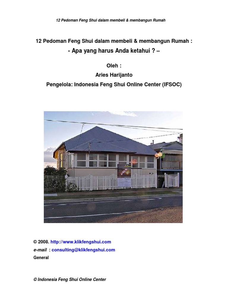 12 Pedoman Feng Shui Dalam Membeli & Membangun Rumah