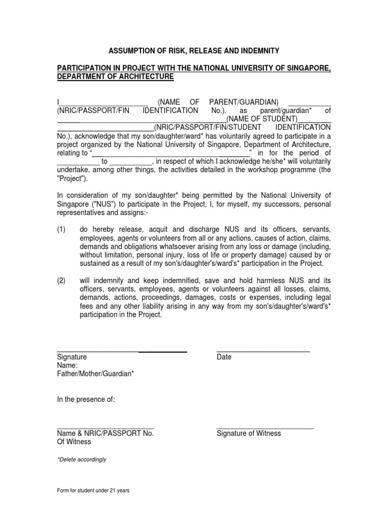 Release of Liability Form | PDF