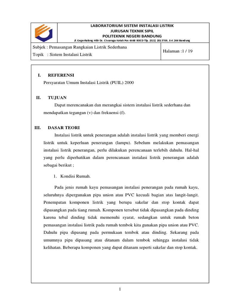 Contoh Soal Dan Contoh Pidato Lengkap Gambar Rangkaian Instalasi Listrik Sederhana