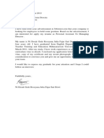 Application Letter and Curriculum Vitae