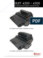 HP Laserjet 4200 4300: Toner Cartridge Remanufacturing Instructions