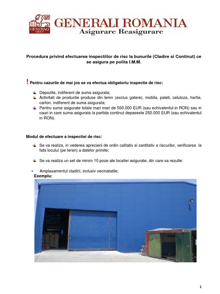 Inspectie de Risc IMM | PDF