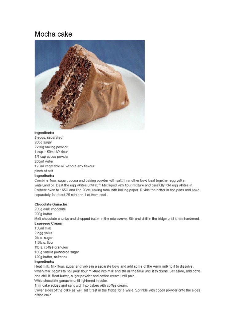 Mocha Cake | PDF