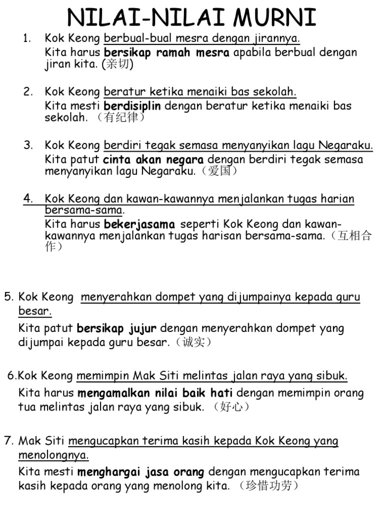 Nilai Nilai Murni Pdf
