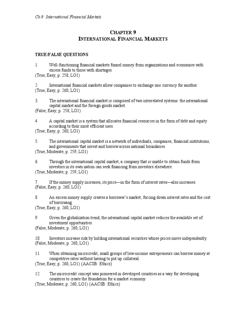 International Financial Markets Overview | PDF | Foreign Exchange ...
