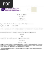 RA 9173 - Philippine Nursing Act of 2002