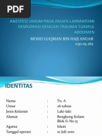 Download Anestesi Umum Pada Pasien Laparatomi Eksplorasi Dengan Trauma by Randy Noxy SN199542138 doc pdf