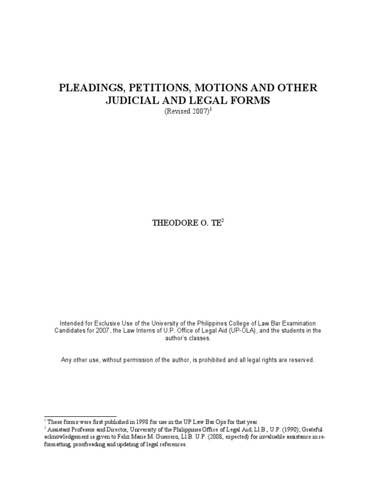 Legal Forms | Lawsuit | Pleading