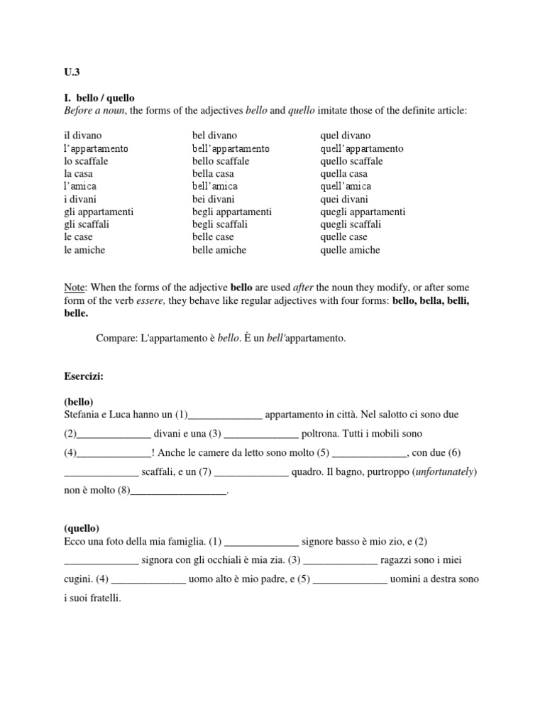 Bello Quello | PDF