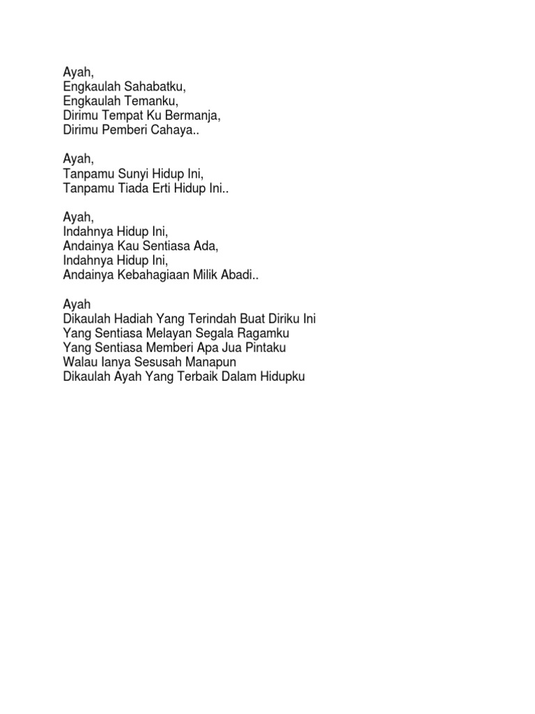 Sajak Untuk Ayah Pdf