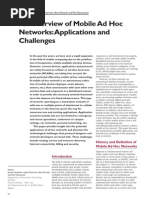 An Overview of Mobile Ad Hoc Networks: Applications and Challenges